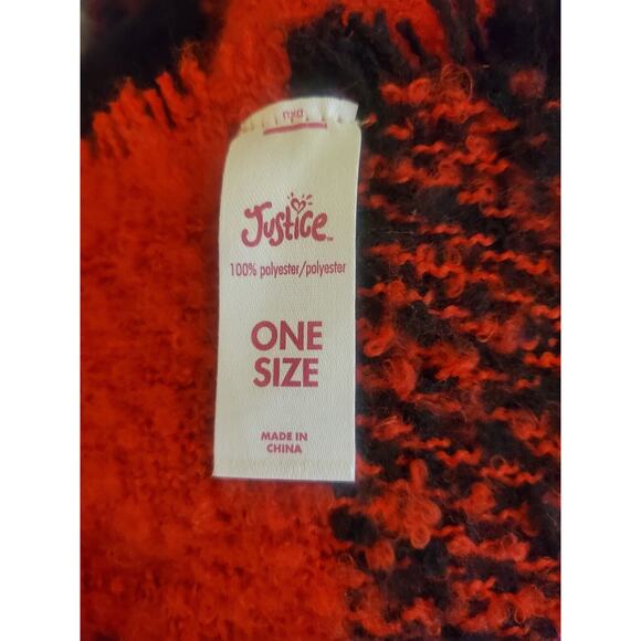 JUSTICE FOR GIRLS RED REINDEER BEANIE HAT & SCARF SET - Picture 5 of 6